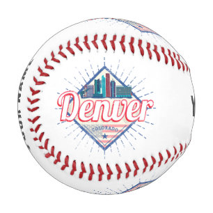 Denver Colorado United States Skyline Vintage USA Baseball