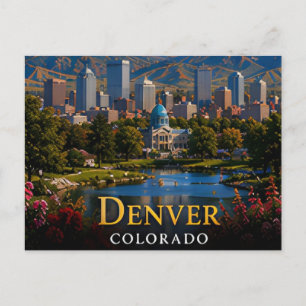 Denver Colorado USA Rocky Mountain Gateway Travel Postcard