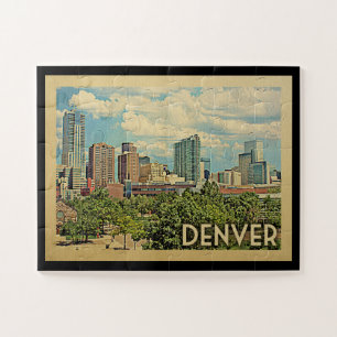Denver Colorado Vintage Travel Jigsaw Puzzle