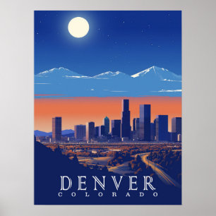 Denver, Colorado Vintage Travel Poster