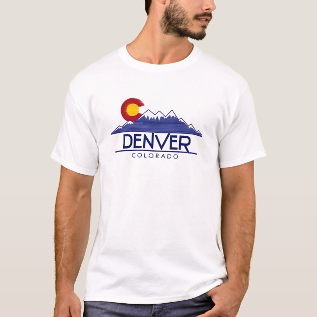 Denver Colorado wood mountains shirt (Front)