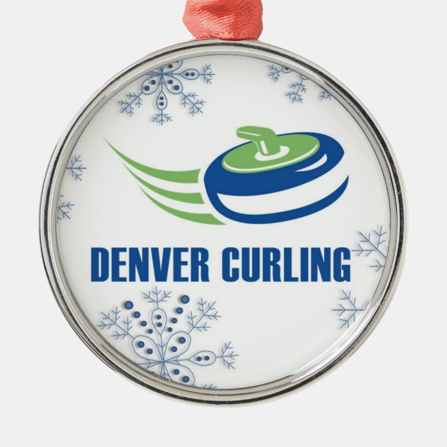 Denver Curling Snowflake Metal Tree Decoration (Front)