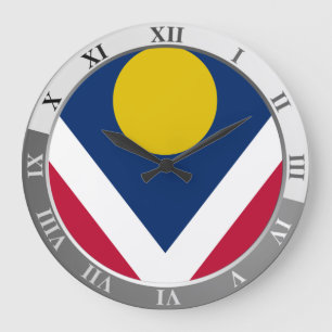 Denver flag Large Clock