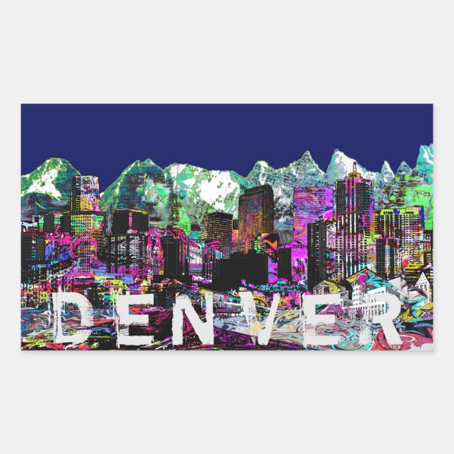 Denver graffiti rectangular sticker (Front)