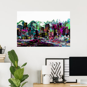 Denver in graffiti poster