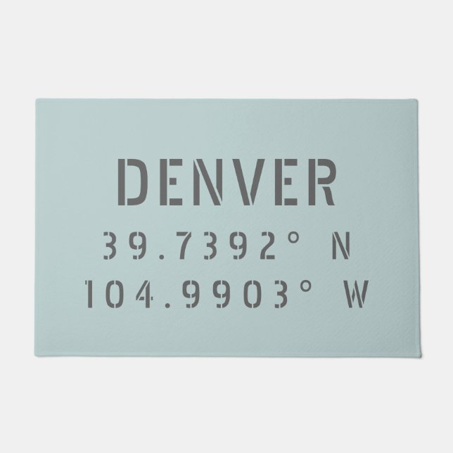 Denver Latitude and Longitude Doormat (Front)