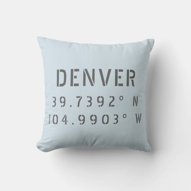 Denver Latitude Longitude Cushion (Front)
