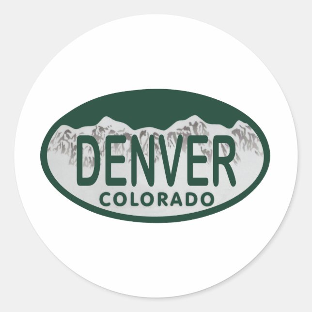 Denver License oval Classic Round Sticker (Front)