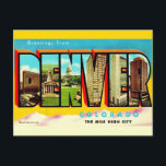 Denver Mile High City Postcard<br><div class="desc">It's a greeting postcard for Denver,  Colorado repurposed!</div>