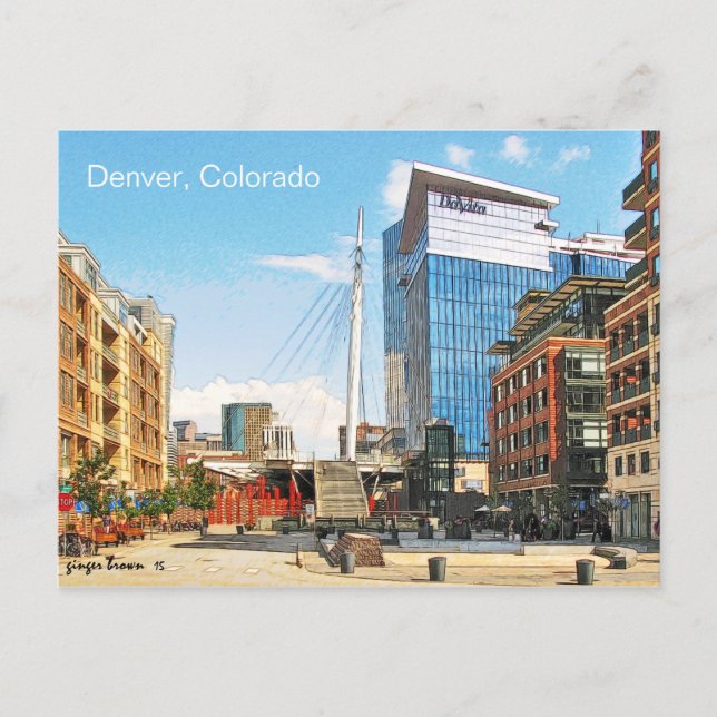 Denver Millennium Bridge, Denver, Colorado Postcard (Front)