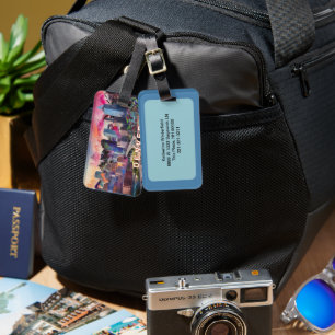 Denver Skyline Abstract Art Luggage Tag