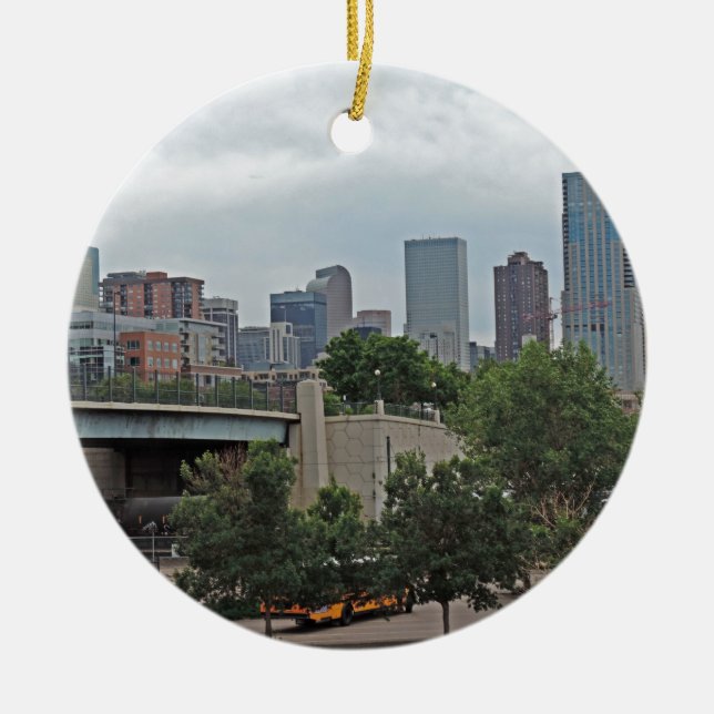 Denver Skyline Ceramic Ornament (Front)