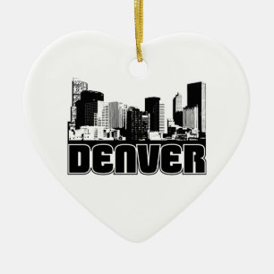 Denver Skyline Ceramic Ornament