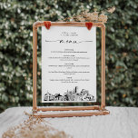 Denver Skyline Wedding Dinner Menu Card 5x7<br><div class="desc">The Skyline Collection is a stunning assortment of meticulously sketched city skylines that capture the essence of iconic urban landscapes. Perfectly suited for metropolitan weddings or destination weddings alike,  this collection embodies the timeless charm of cityscapes and brings an elegant touch to your special day.</div>