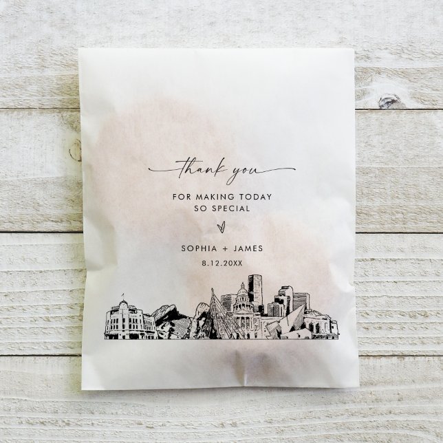 Denver Skyline Wedding Thank You Favour Bags (Creator Uploaded)