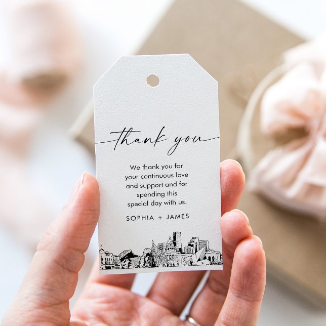 Denver Skyline Wedding Thank You Favour Tag (Creator Uploaded)