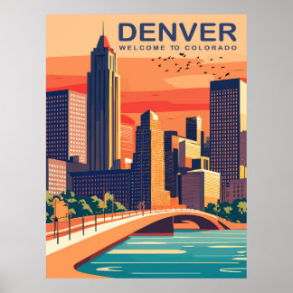 Denver, Southplatte River, Colorado, Travel  Poster