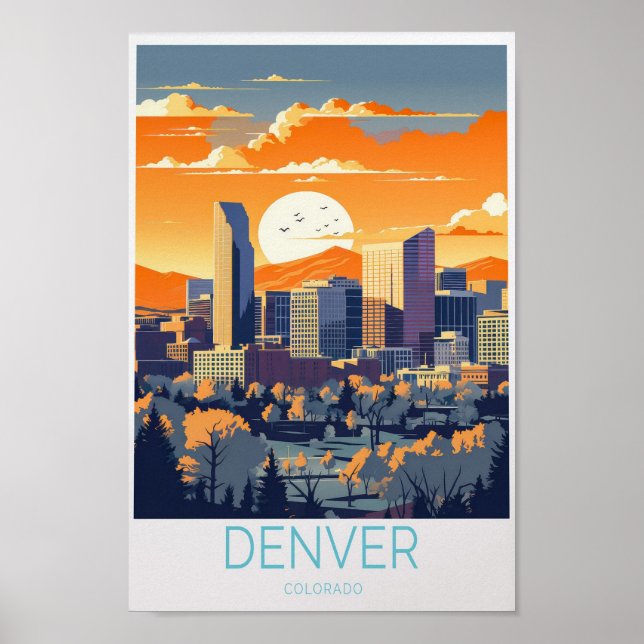 Denver Travel Poster Colorado Denver (Front)