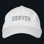 DENVER White Cotton Embroidered Hat<br><div class="desc">DENVER White cotton hat. Makes a wonderful gift for anybody who loves Colorado! If you would prefer to have your personal text then simply select "Personalise this template" details button to enter your choice of custom text. Embroidery is also customisable to other colour choices by selecting the "Edit Design" tool...</div>