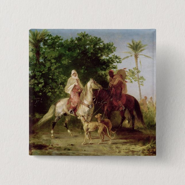 Departing for the Hunt 15 Cm Square Badge (Front)