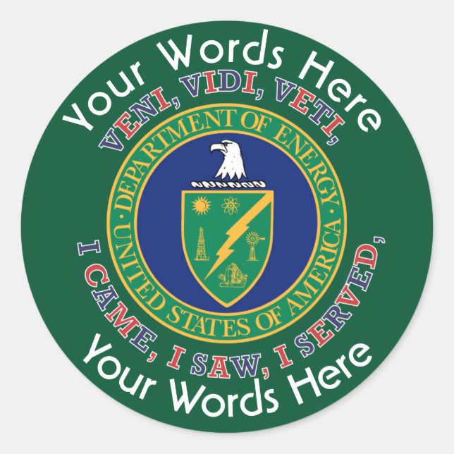 Department of Energy DOE VVV Custom Sticker (Front)
