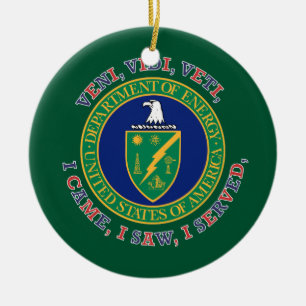 Department of Energy DOE VVV Shield Ceramic Ornament