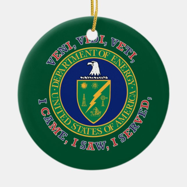 Department of Energy DOE VVV Shield Ceramic Ornament (Front)