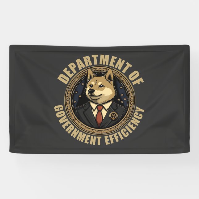 Department Of Government Efficiency Doge Dog Banner (Horizontal)