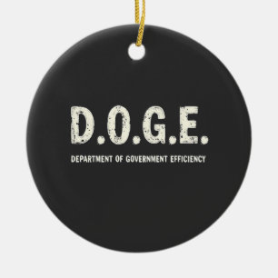 Department Of Government Efficiency Doge Dog   Ceramic Ornament