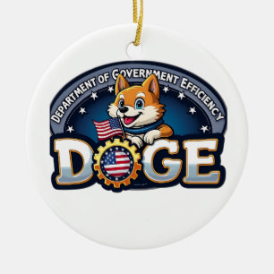 Department Of Government Efficiency Doge Dog Ceramic Ornament