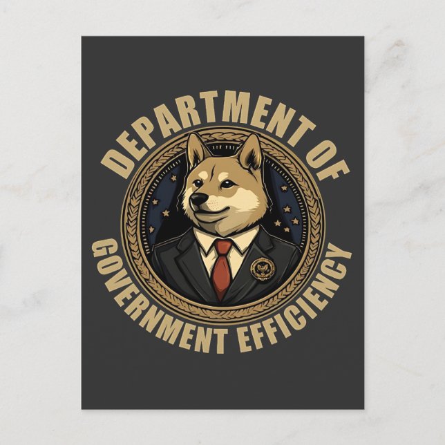 Department Of Government Efficiency Doge Dog Postcard (Front)