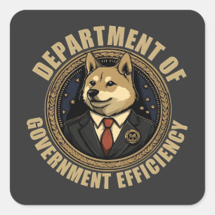 Department Of Government Efficiency Doge Dog Square Sticker