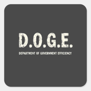 Department Of Government Efficiency Doge Dog Square Sticker