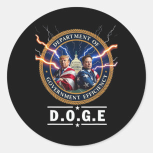 Department Of Government Efficiency Doge Trump 47t Classic Round Sticker