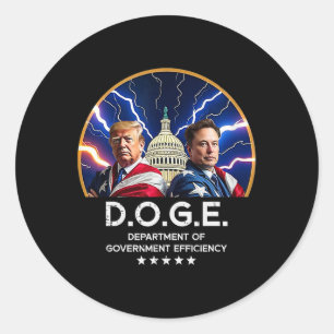 Department Of Government Efficiency Doge Trump  Classic Round Sticker