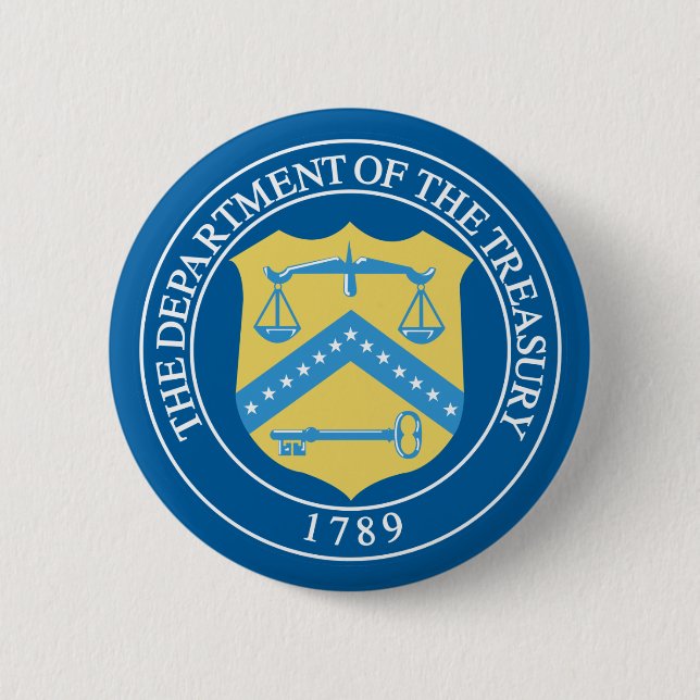 Department of the Treasury 6 Cm Round Badge (Front)