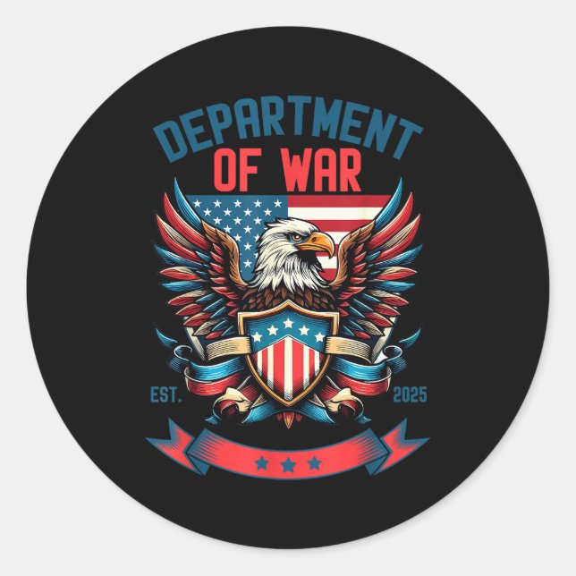 Department Of War Established 2025 Dow  Classic Round Sticker (Front)
