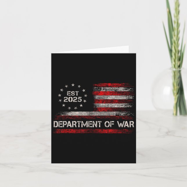 Department Of War Established 2025 Re-established  Card (Front)