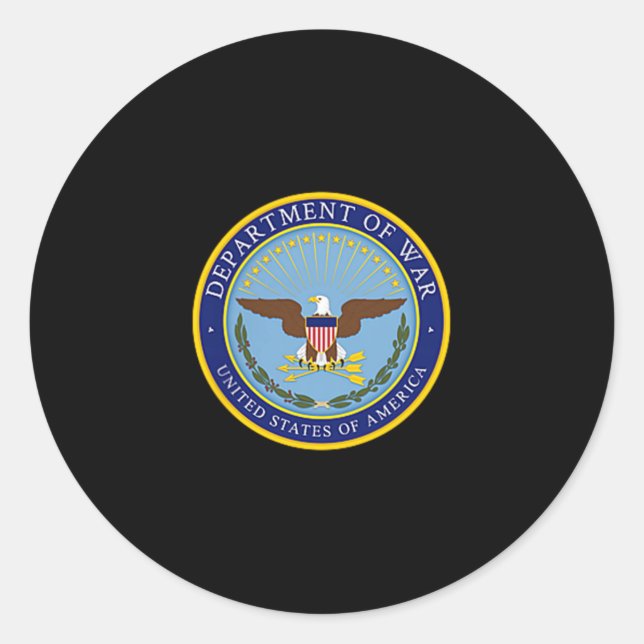 Department Of War Established 2025 Re-established  Classic Round Sticker (Front)