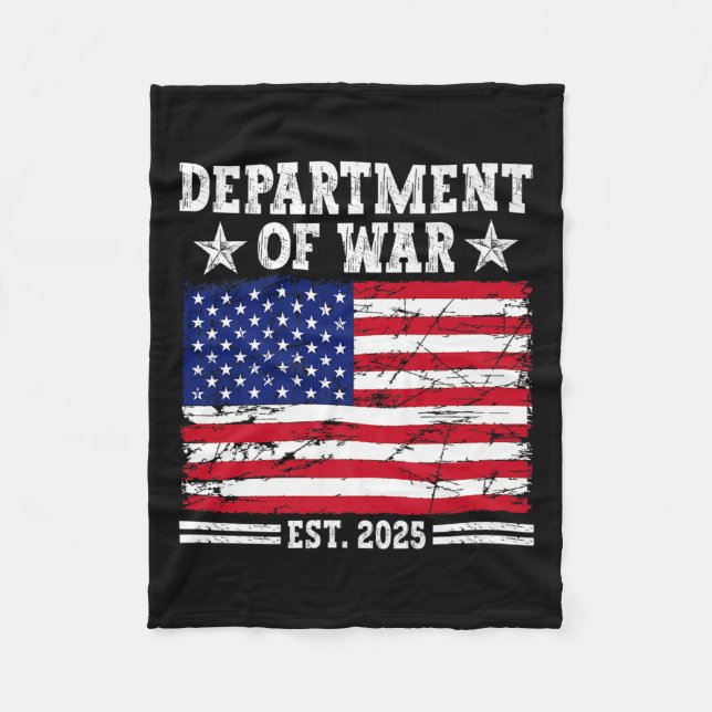 Department Of War Usa Camouflage Flag Department O Fleece Blanket (Front)