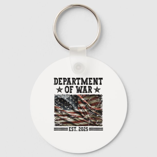 Department Of War Usa Camouflage Flag Department O Key Ring (Front)