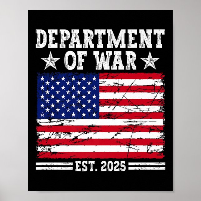Department Of War Usa Camouflage Flag Department O Poster (Front)