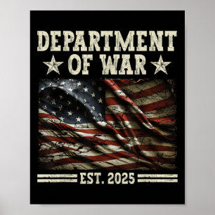 Department Of War Usa Camouflage Flag Department O Poster