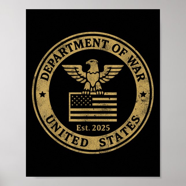 Department Of War Vintage Usa Military 2025  Poster (Front)