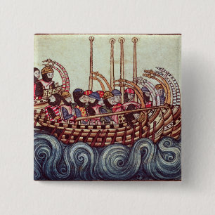 Departure of a Boat for the Crusades, 15 Cm Square Badge