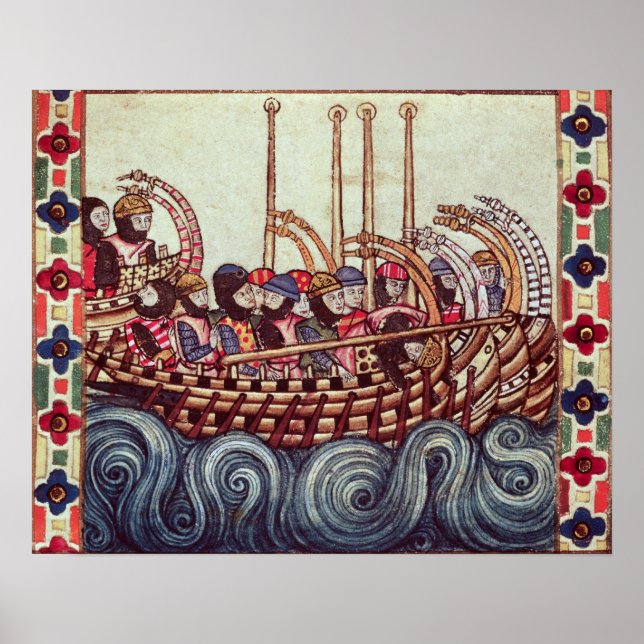 Departure of a Boat for the Crusades, Poster (Front)