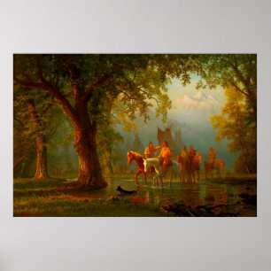 Departure of an Indian War Party Albert Bierstadt  Poster