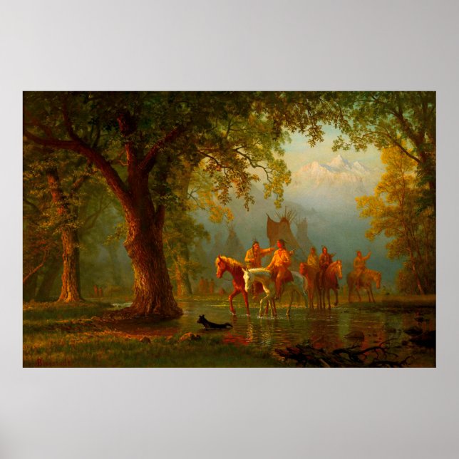Departure of an Indian War Party Albert Bierstadt  Poster (Front)