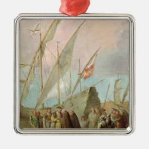 Departure of Christopher Columbus from Palos Metal Ornament