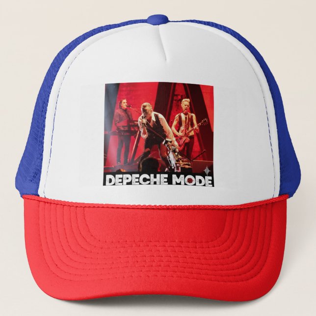 Depeche Mode Live in Concert Retro Synth-Pop Truck Trucker Hat (Front)